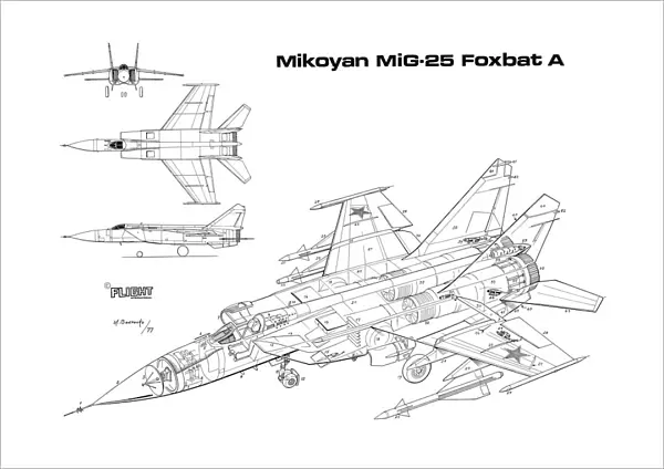 Mikoyan Mig-25 Foxbat Cutaway Poster