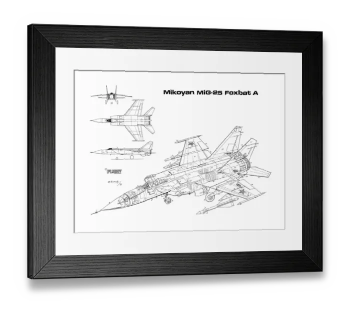 Framed Print : Mikoyan Mig-25 Foxbat Cutaway Poster