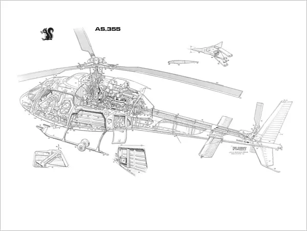 Eurocopter AS355 Twin Squirrel Cutaway Drawing