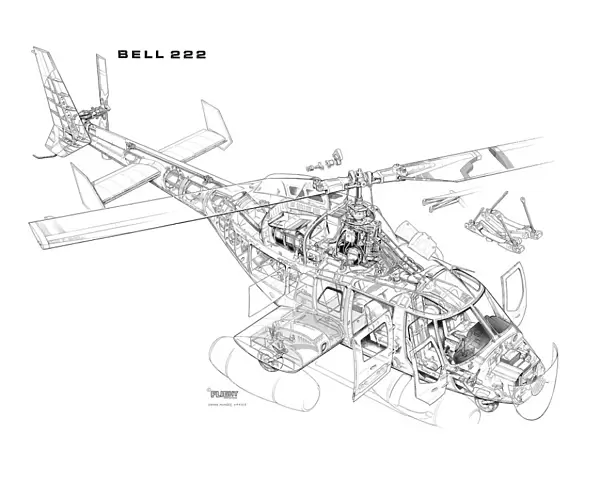 Bell 222 Cutaway Drawing