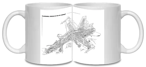 Boeing F  /  A-18A Hornet Cutaway Drawing