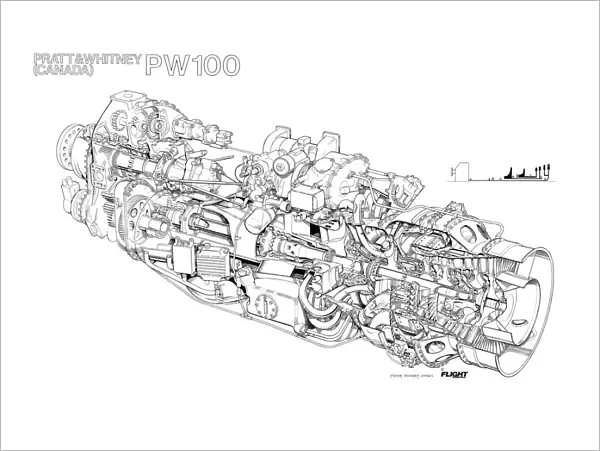 Pratt & Whitney Canada PW100 Cutaway Drawing