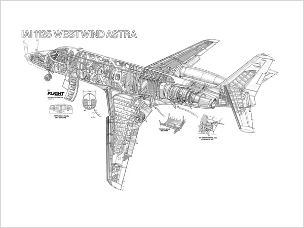 IAI 1125 Westwind Cutaway Drawing