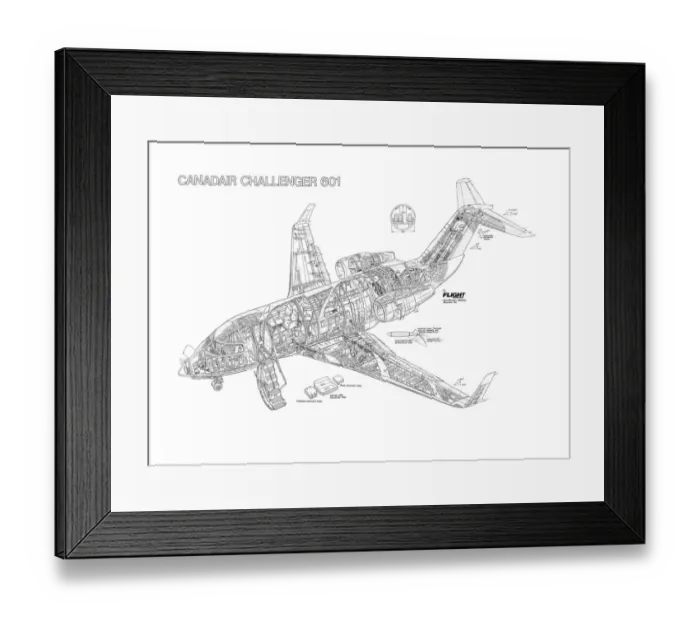 Framed Print : Bombardier Challenger 601 Cutaway Drawing Framed Print : Bombardier Challenger 601 Cutaway Drawing