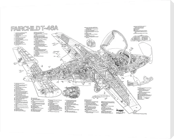 Fairchild T-46A Cutaway Poster