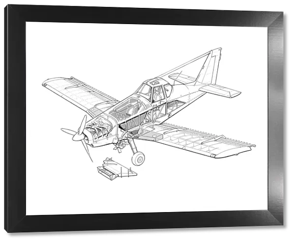 Piper PA-36 Pawnee Brave Cutaway Drawing