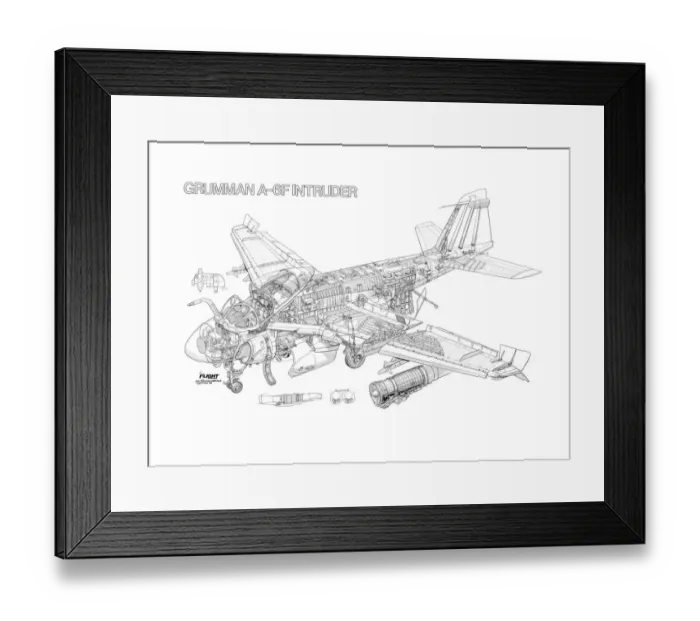 Framed Print : Grumman A-6F Intruder Cutaway Drawing Framed Print : Grumman A-6F Intruder Cutaway Drawing