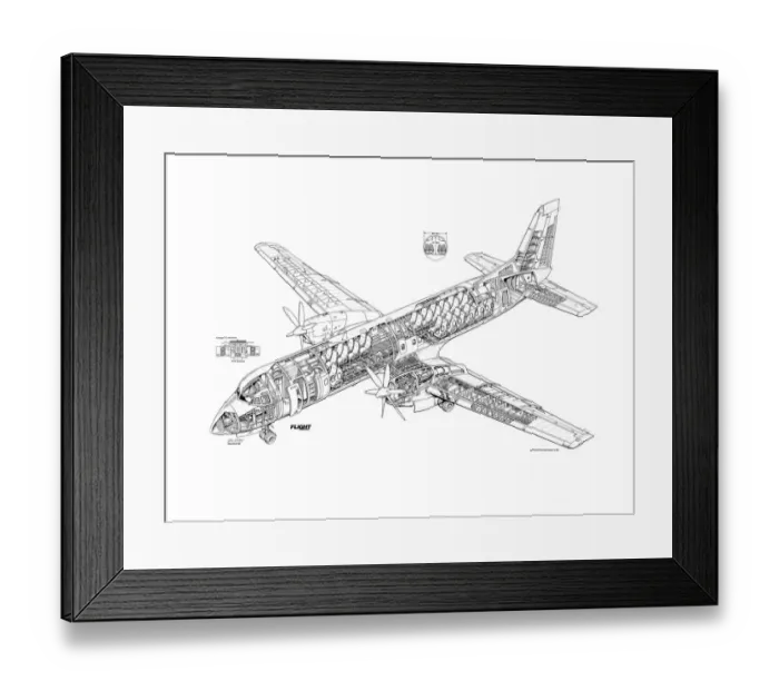 Framed Print : BAe ATP Cutaway Drawing Framed Print : BAe ATP Cutaway Drawing