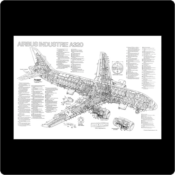 Airbus A320-100 Cutaway Poster