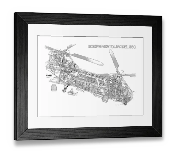Framed Print : Boeing Vertol 360 Cutaway Drawing Framed Print : Boeing Vertol 360 Cutaway Drawing