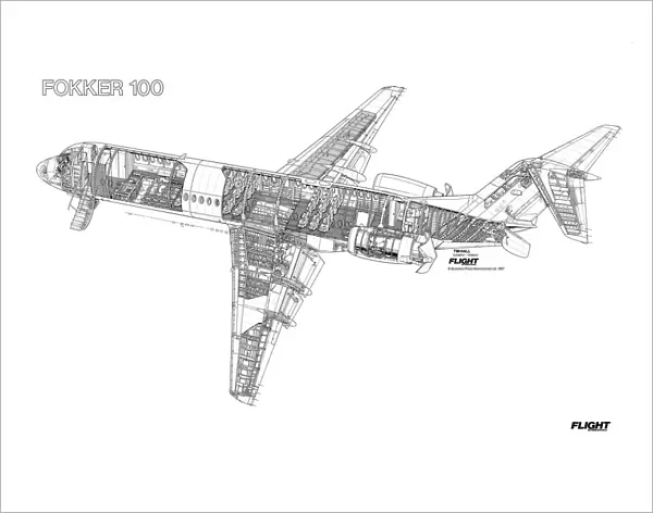 Fokker 100 Cutaway Drawing