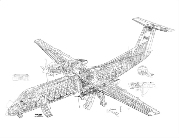 DH Canada Dash 8-300 Cutaway Drawing