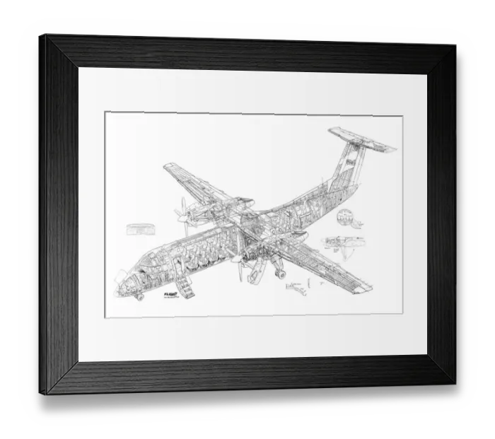 Framed Print : DH Canada Dash 8-300 Cutaway Drawing Framed Print : DH Canada Dash 8-300 Cutaway Drawing