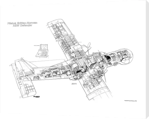 Pilatue Britten Norman AEW Defender Cutaway Drawing