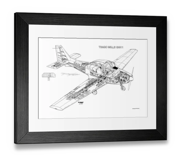 Framed Print : Trago Mills SAH-1 Cutaway Drawing Framed Print : Trago Mills SAH-1 Cutaway Drawing
