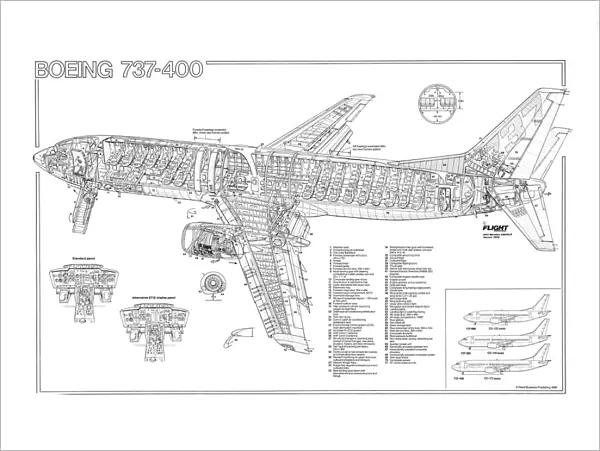 Boeing 737-400 Cutaway Poster