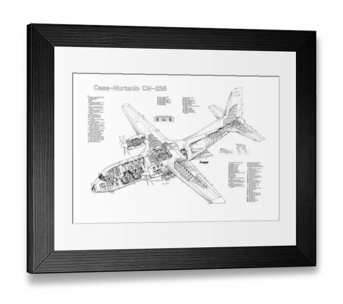 Framed Print : Casa Nurtanio CN235 Cutaway Poster Framed Print : Casa Nurtanio CN235 Cutaway Poster