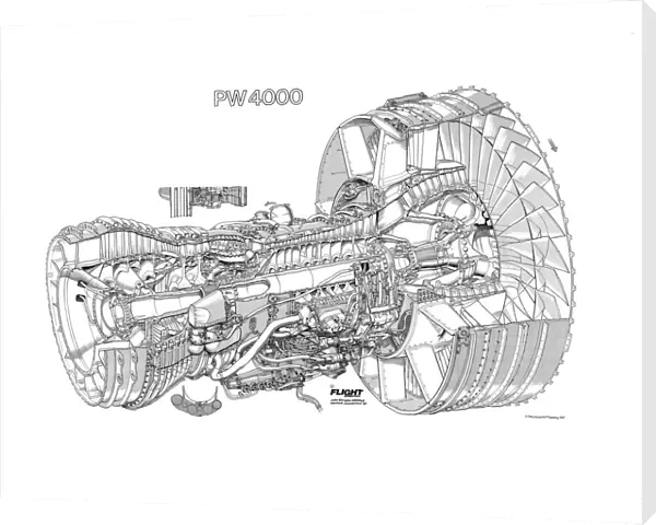 Pratt & Whitney PW4000 Cutaway Drawing