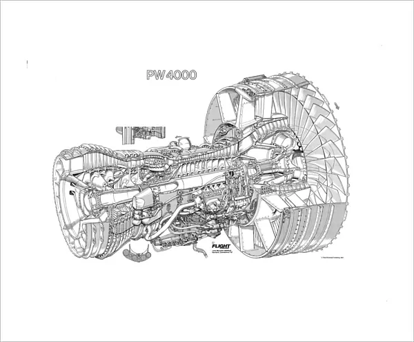 Pratt & Whitney PW4000 Cutaway Drawing