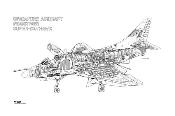 Singapore Aircraft Industries Super Skyhawk Cutaway Drawing
