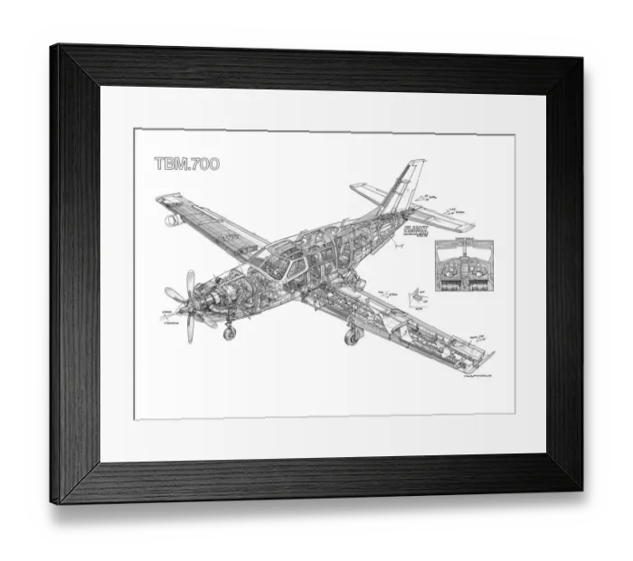Framed Print : Socata TBM700 Cutaway Drawing Framed Print : Socata TBM700 Cutaway Drawing