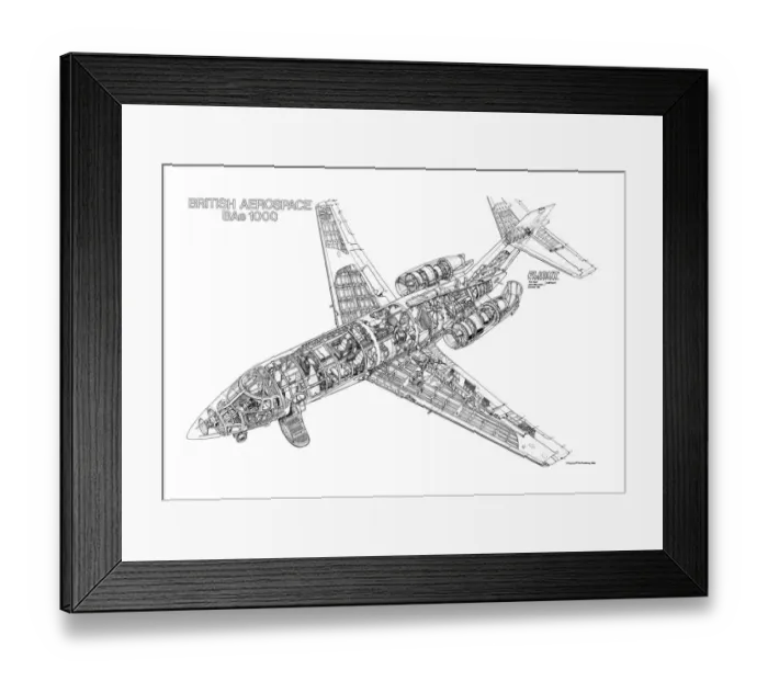 Framed Print : BAe 1000 Cutaway Drawing Framed Print : BAe 1000 Cutaway Drawing