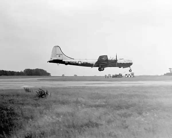 Boeing B-29 Superfortress USAF landing at RAF Marham UK