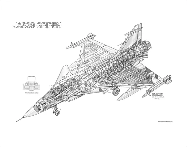 Saab JAS39 Gripen Cutaway Drawing