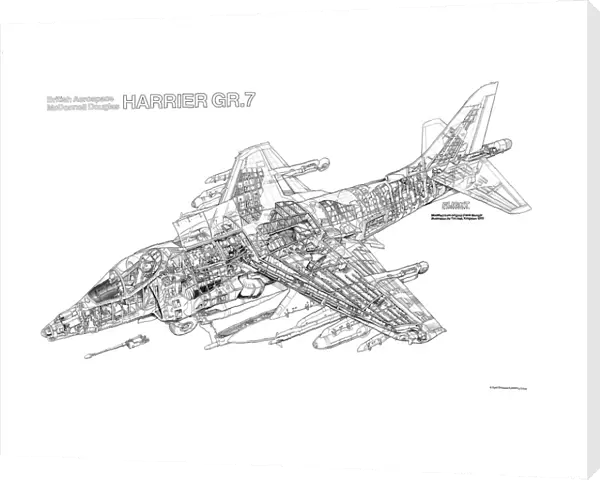 BAe Harrier GR7 Cutaway Drawing