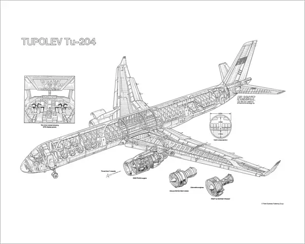 Tupolev Tu-204 Cutaway Drawing