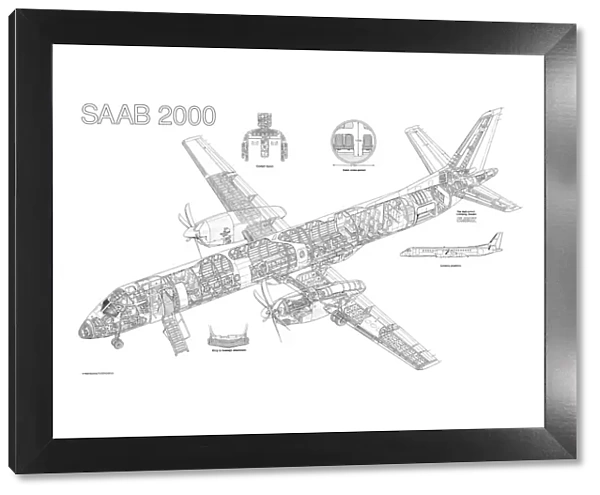 Saab 2000 Cutaway Drawing