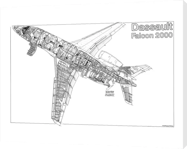 Dassault Falcon 2000 Cutaway Drawing