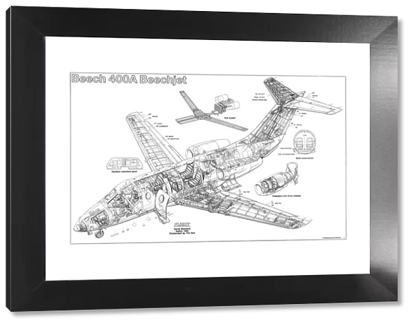 Beechjet 400A Cutaway Poster
