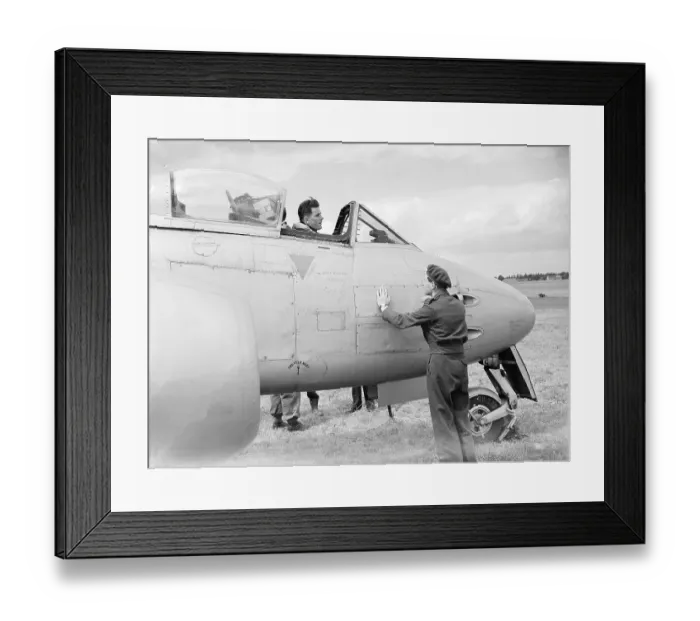 Framed Print : Gloster Meteor 615 Sqn Biggin Hill 1952 Framed Print : Gloster Meteor 615 Sqn Biggin Hill 1952