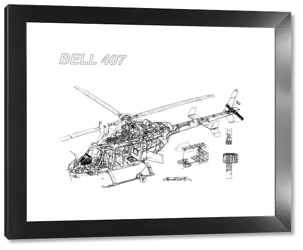 Bell 407 Cutaway Drawing
