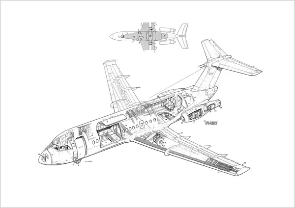 BAC 1-11 Series 475 Cutaway Drawing
