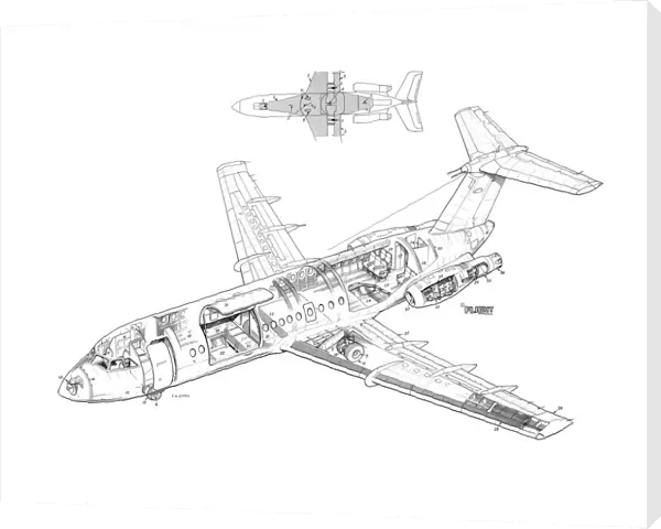 BAC 1-11 Series 475 Cutaway Drawing
