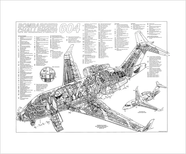 Bombardier Challenger 604 Cutaway Poster