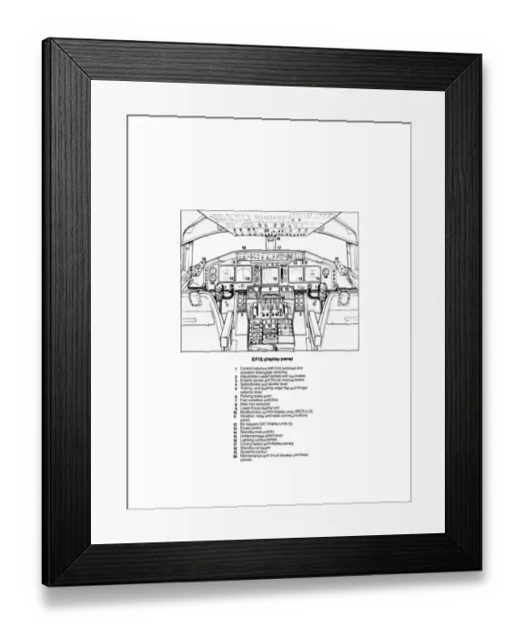 Framed Print : Boeing 747-400 Cockpit Cutaway Poster Framed Print : Boeing 747-400 Cockpit Cutaway Poster