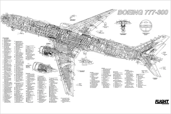 Boeing 777-300 Cutaway Poster