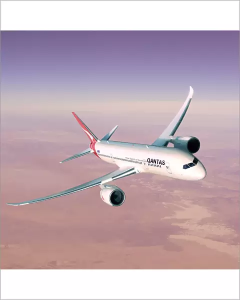 Artist concept of Boeing 787 in Qantas Livery