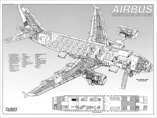 Airbus A319CJ Cutaway Poster