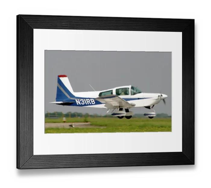 Framed Print : N31RB. Grumman a5 just about to touchdown at Kemble