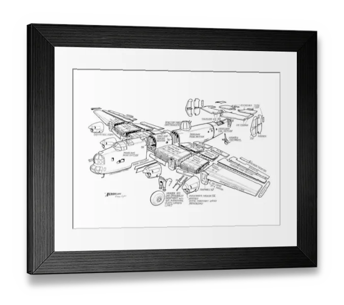 Framed Print : Handley Page Halifax II Cutaway Drawing Framed Print : Handley Page Halifax II Cutaway Drawing