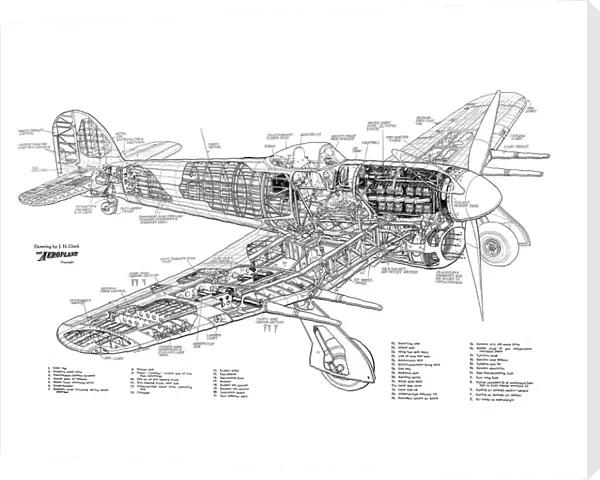 Hawker Typhoon 1B Cutaway Drawing