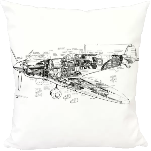 Supermarine Spitfire Mk 1A Cutaway Drawing