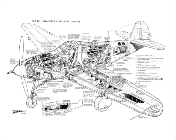 Bell P-39 Airacobra Cutaway Poster