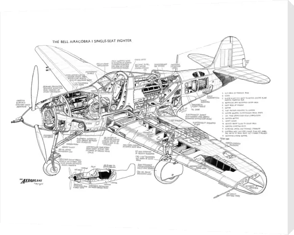Bell P-39 Airacobra Cutaway Poster