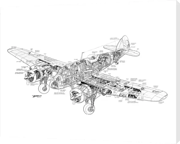 Bristol Beaufighter Cutaway Drawing