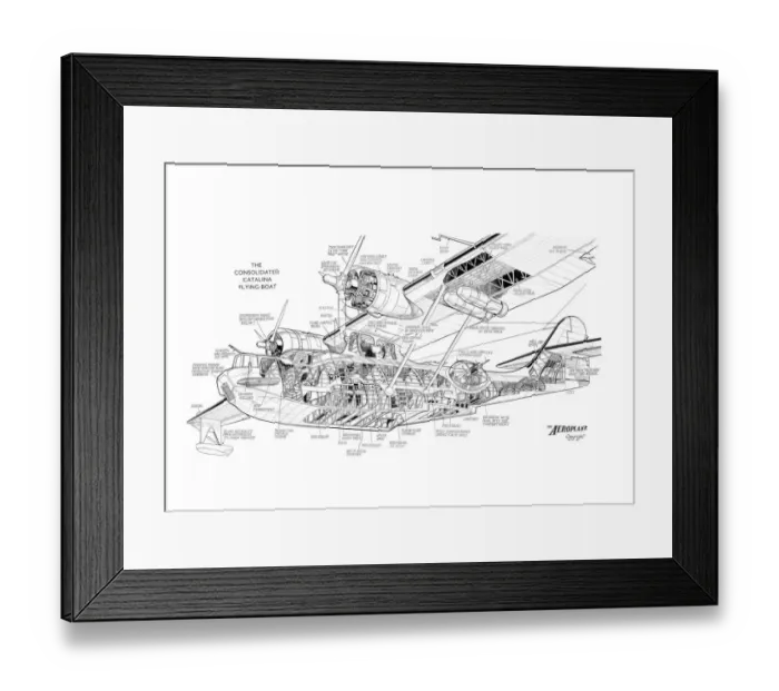 Framed Print : Consolidated Catalina Cutaway Drawing Framed Print : Consolidated Catalina Cutaway Drawing
